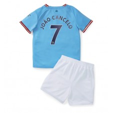 Manchester City Joao Cancelo #7 Hjemmedraktsett Barn 2022-23 Kortermet (+ korte bukser)